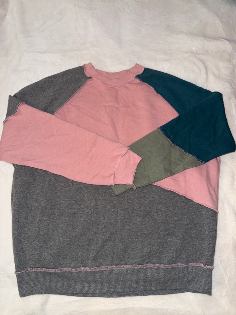 wild fable Colorblock Crewneck Sweater - Pink, Gray, Teal, Olive